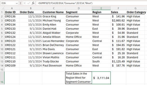 Excel SumIFS Function - Excel Essential functions