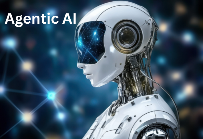 Advanced AI system and autonomous agent concept representing agentic AI solutions training